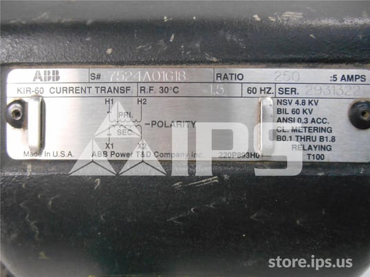 ABB Kir-60 Current Transformer 250:5 - Image 3
