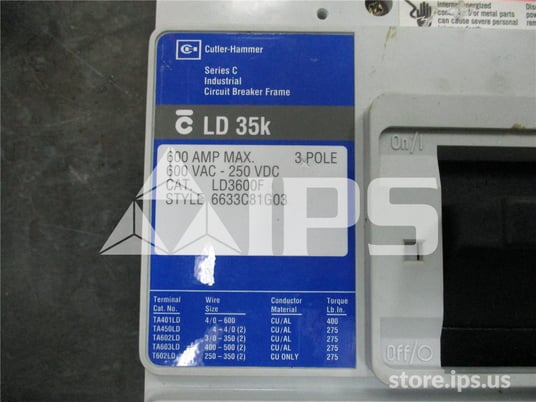 WH Series C L-frame Ld Mccb 600 Amps Max Generic Item Number - Image 1