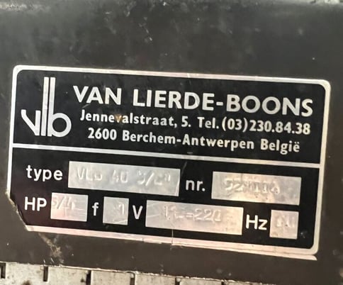 Van Lierde-Boons #VL-40-3/6, bread slicer, Nr. 92x004, 3/4 HP, F1, 115-220 V. - Image 2