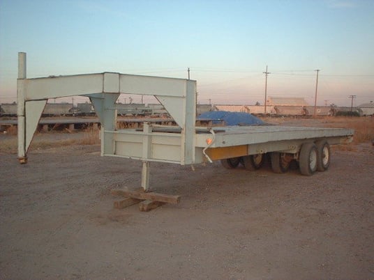 24' Flatbed Trailer, Tandem Axel, Dual Tire, Gooseneck Type, 25000 Lb. capacity, 24" x 8" deck - Image 1