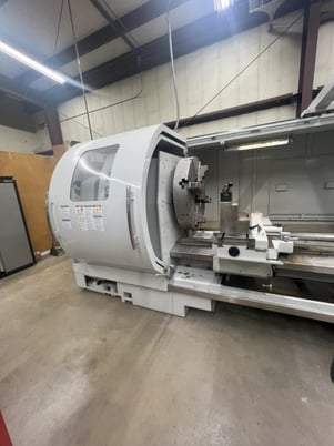 Milltronics #ML-40 Big Bore, CNC Lathe, 40" swing, 36" chuck, 2" bar, 80" centers, 40" turn diameter, 14" - Image 3