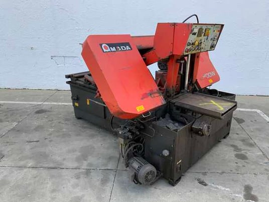 16" x 16" Amada #HA-400W, horizontal band saw, 180" L x 1-5/8" W x .051" H blade, 50-295 FPM, 16" x 60" feed - Image 1