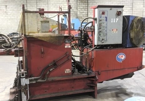 Can Densifier, Chicago Pneumatic #3000, fully automatic, Relay Logics controls, with conveyor - Image 1