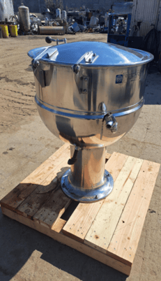30 gallon Groen #PT-30, kettle, direct steam, 304 Stainless Steel, pedestal base, hinged cover, 25 psi - Image 4