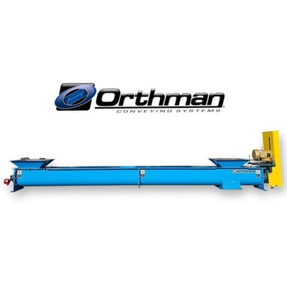 12" diameter x 14' long, Orthman, industrial screw auger conveyor, 13" x 13" flanged discharge - Image 1