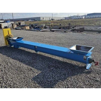 12" diameter x 14' long, Orthman, industrial screw auger conveyor, 13" x 13" flanged discharge - Image 2