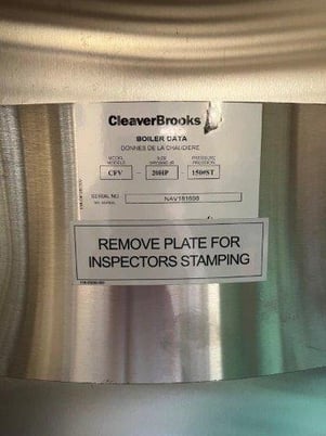 20 HP Cleaver-Brooks #Clear-Fire-CFV, Natural gas boiler, 150 psi, serial #NAV181698 - Image 5