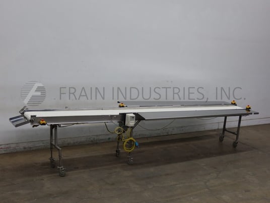 15-3/4" wide x 16.11' long, Stainless Steel table top conveyor with variable speed controller - Image 1