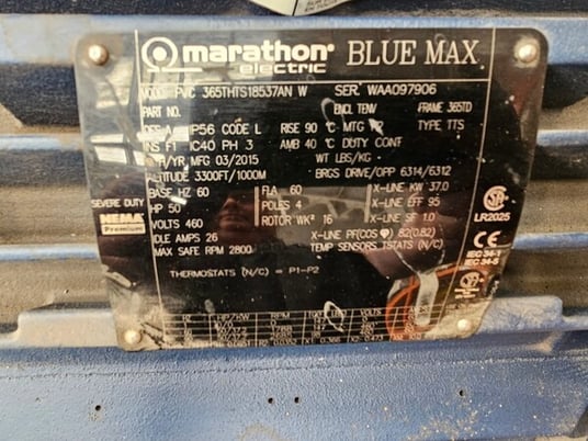 50 HP 1800 RPM Marathon, Frame 365TD, TENV, 460 Volts, new surplus - Image 1