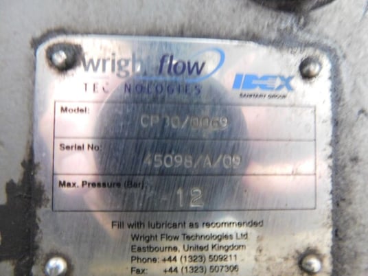 Wright Flow #CP30/0069, 5 HP, 1750 RPM, (2) 1-7/8" inlet/outlet, 12 bar, 460 V. - Image 8
