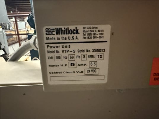 AEC, Whitlock #VTP-5, vacuum conveyor, 5 HP - Image 2