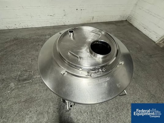 Bohle, 600 liter bin, Stainless Steel, top cover with internal baffles, bottom outlet valve, on cart - Image 6