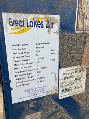 Great Lakes #GRP-1000A-436, Air Dryer - Image 3