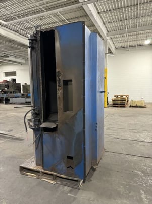 48" Wheelabrator #WMT-48, Shot Blast Table, 2 Wheels, 60" Work Height, Integral Dust Collector, 2007 - Image 4