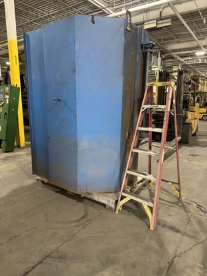 48" Wheelabrator #WMT-48, Shot Blast Table, 2 Wheels, 60" Work Height, Integral Dust Collector, 2007 - Image 5