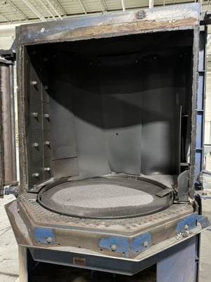 48" Wheelabrator #WMT-48, Shot Blast Table, 2 Wheels, 60" Work Height, Integral Dust Collector, 2007 - Image 7