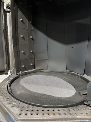 48" Wheelabrator #WMT-48, Shot Blast Table, 2 Wheels, 60" Work Height, Integral Dust Collector, 2007 - Image 8