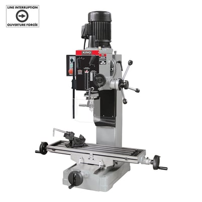 King Canada #KC-45, Gearhead Milling/Drilling Machine, 9-1/2" x 32-1/4" table, 220V - Image 1