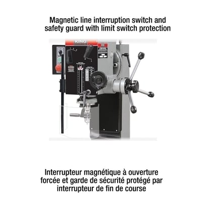 King Canada #KC-45, Gearhead Milling/Drilling Machine, 9-1/2" x 32-1/4" table, 220V - Image 3