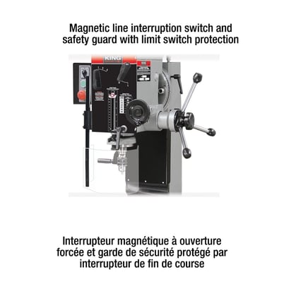 King Canada #KC-45, Gearhead Milling/Drilling Machine, 9-1/2" x 32-1/4" table, 220V - Image 5