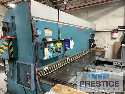 10 gauge x 14' Allsteel, power B.G., variable rake angle, ball transfers in table, flush floor - Image 1