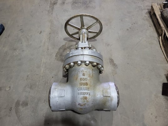 8" Crane #761/2XUF, Gate Valve, Class 600, 1480 psi, WCB Carbon Steel body, CR13 stem, HF Seat - Image 1