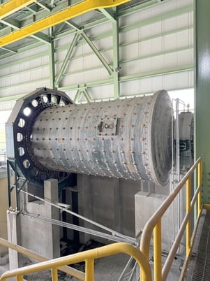 12' x 21' Metso, ball mill, air clutch, rubber liners, gearbox cooler, 1600 HP, 1186 RPM (2 available) - Image 5