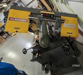 7" x 15.5" Clausing #225W, horizontal bandsaw, 1" x11'x.035"blade, 60-250 FPM, 6.5 gallon coolant capacity - Image 1