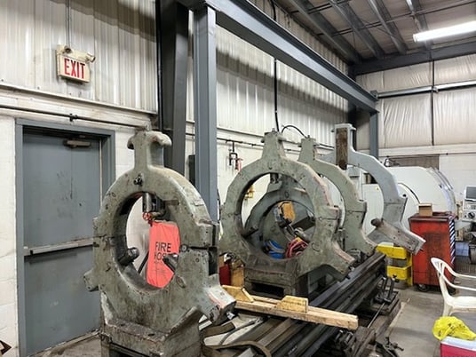 53" x 396" Poreba #TR135-B2/10M, 4-jaw 32" chuck, coolant system, power rapid traverse - Image 5