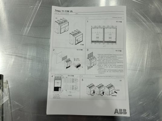 1200 Amps, ABB, SACE TMAX 77L-1200, 3-pole circuit breaker, 1SDA065292R1, 600 Volts, new surplus - Image 4