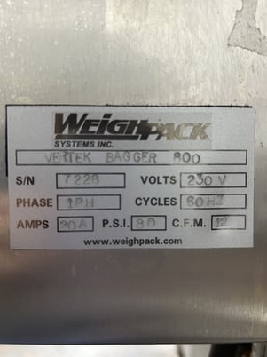 Weighpack #Vertek-800, vertical form fill seal b, 60 bags/minute, Omron Sysmac CP1H PLC, 2021 - Image 7