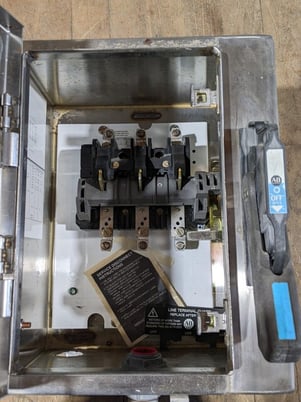 60 Amp. Allen-Bradley #1494G-CC3N, non-fusable disconnect switch, 4/4X Weatherproof, 600 Volts, 50 HP - Image 3