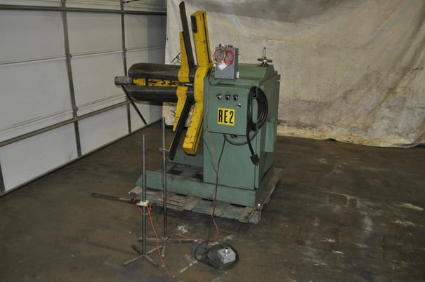 4000 lb. American Steel Line #60, motorized uncoiler, 26" mandrel, 50" outside dimensions, 16"-20" ID, manual - Image 1