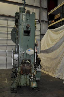 100 Ton, Johnson, straight side double crank press, 6" stroke, 22.7" Shut Height, 4" adj., 40-80 SPM, 72" - Image 3