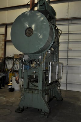 100 Ton, Johnson, straight side double crank press, 6" stroke, 22.7" Shut Height, 4" adj., 40-80 SPM, 72" - Image 6