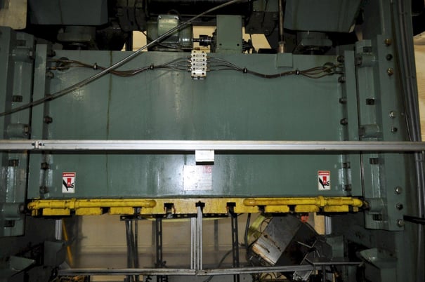 100 Ton, Johnson, straight side double crank press, 6" stroke, 22.7" Shut Height, 4" adj., 40-80 SPM, 72" - Image 10