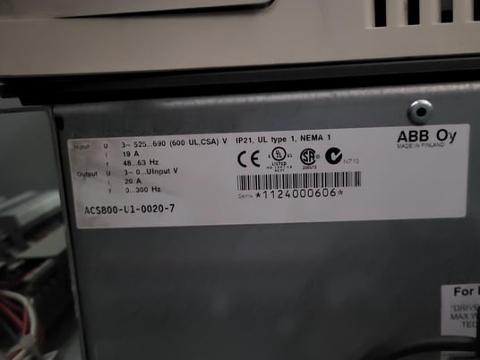 15 HP ABB, ACS800-U1-0020-7, AC Drive (VFD), 600 Volts, 17 amps - Image 8