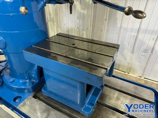 3' -11" Carlton #1A, radial arm drill, 31" x 39-1/2" base, power elevation/column clamp, 7.5 HP, 1988 - Image 9