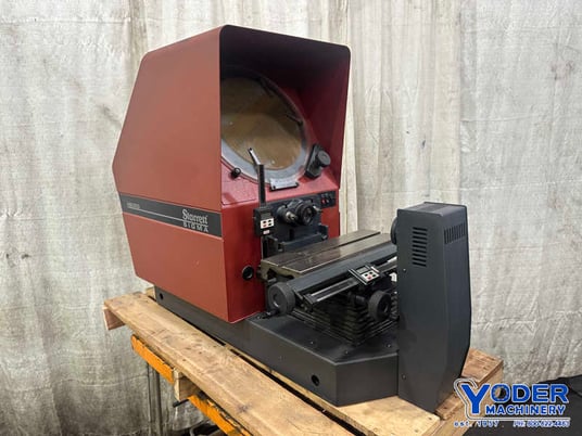 14" Starrett #HB350, comparator, 15.3" x5" table area, 10x lens, 8" horizontal/4" vertical travel, on stand - Image 9