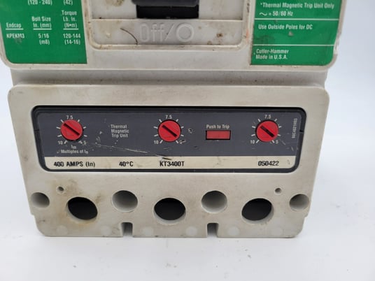400 Amps, Cutler-Hammer, KI3400, Circuit Breaker, 3 Pole, 600 Volts, 2 Positions - Image 4