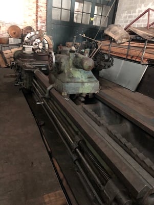 32" x 144" Axelson #A32, 38-1/2" max swing, 28" 4-jaw, taper, steady, 4WTP, 25 HP, coolant - Image 1