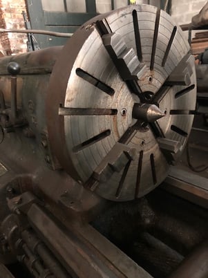 32" x 144" Axelson #A32, 38-1/2" max swing, 28" 4-jaw, taper, steady, 4WTP, 25 HP, coolant - Image 2