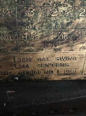 32" x 144" Axelson #A32, 38-1/2" max swing, 28" 4-jaw, taper, steady, 4WTP, 25 HP, coolant - Image 4