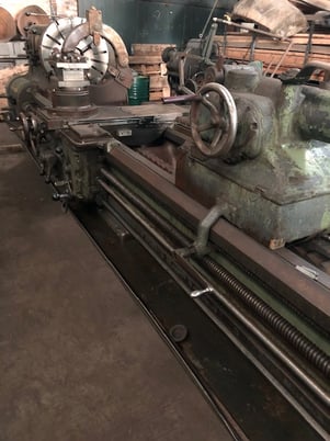 32" x 144" Axelson #A32, 38-1/2" max swing, 28" 4-jaw, taper, steady, 4WTP, 25 HP, coolant - Image 8