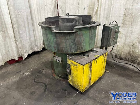 10 cu.ft. Gyromatic #G10-D, vibratory finisher, 48" dia. x 14" deep bowl, 13" chambers, 5 HP, 1983 - Image 1
