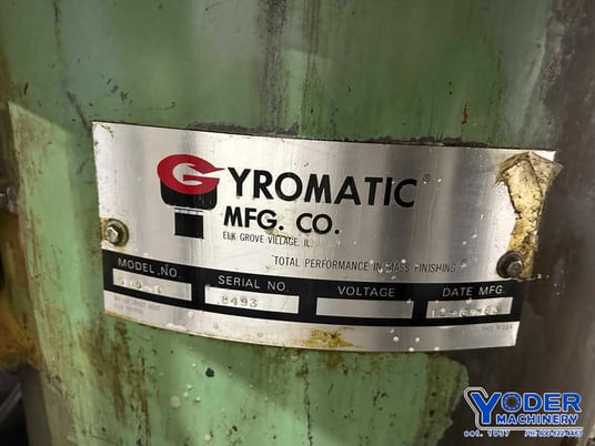 10 cu.ft. Gyromatic #G10-D, vibratory finisher, 48" dia. x 14" deep bowl, 13" chambers, 5 HP, 1983 - Image 7