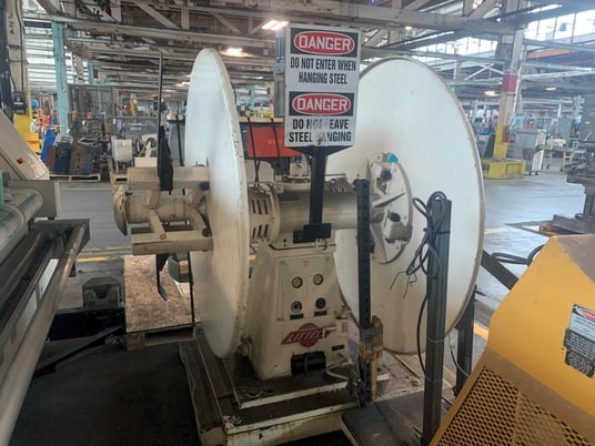 4000 lb. Littell #40-12, pull-off double end coil reel uncoiler, 12" width, 60" outside dimensions, 16"-20" - Image 1