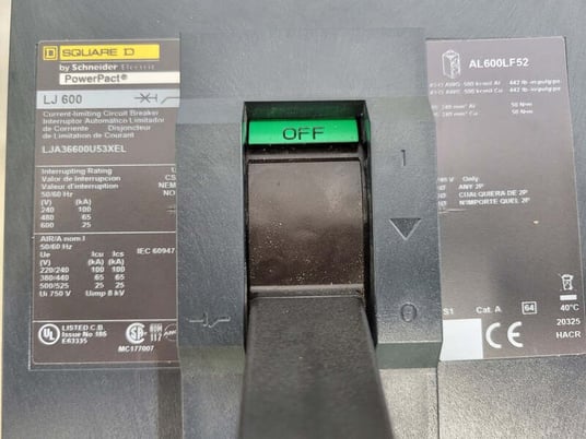 600 Amps, Square D, LJ-600, Circuit Breaker, 3 Pole, 600 Volts - Image 4