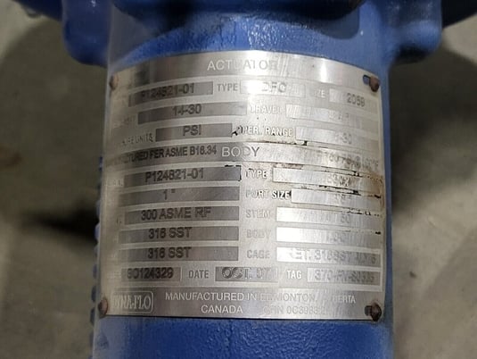 Dyna-FLO #DFC, Actuator w/Globe Valve & Valve Controller, 750 psi, 3/4" Travel, 3/8" Port, 1" Size, S/N - Image 2