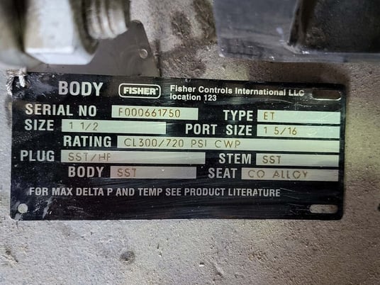 Emerson #1CAA-B, Electric Actuator, w/1.5" Control Valve, 8 RPM, 1/4 HP, 90 VDC, S/N 141881A01, 2014 - Image 2